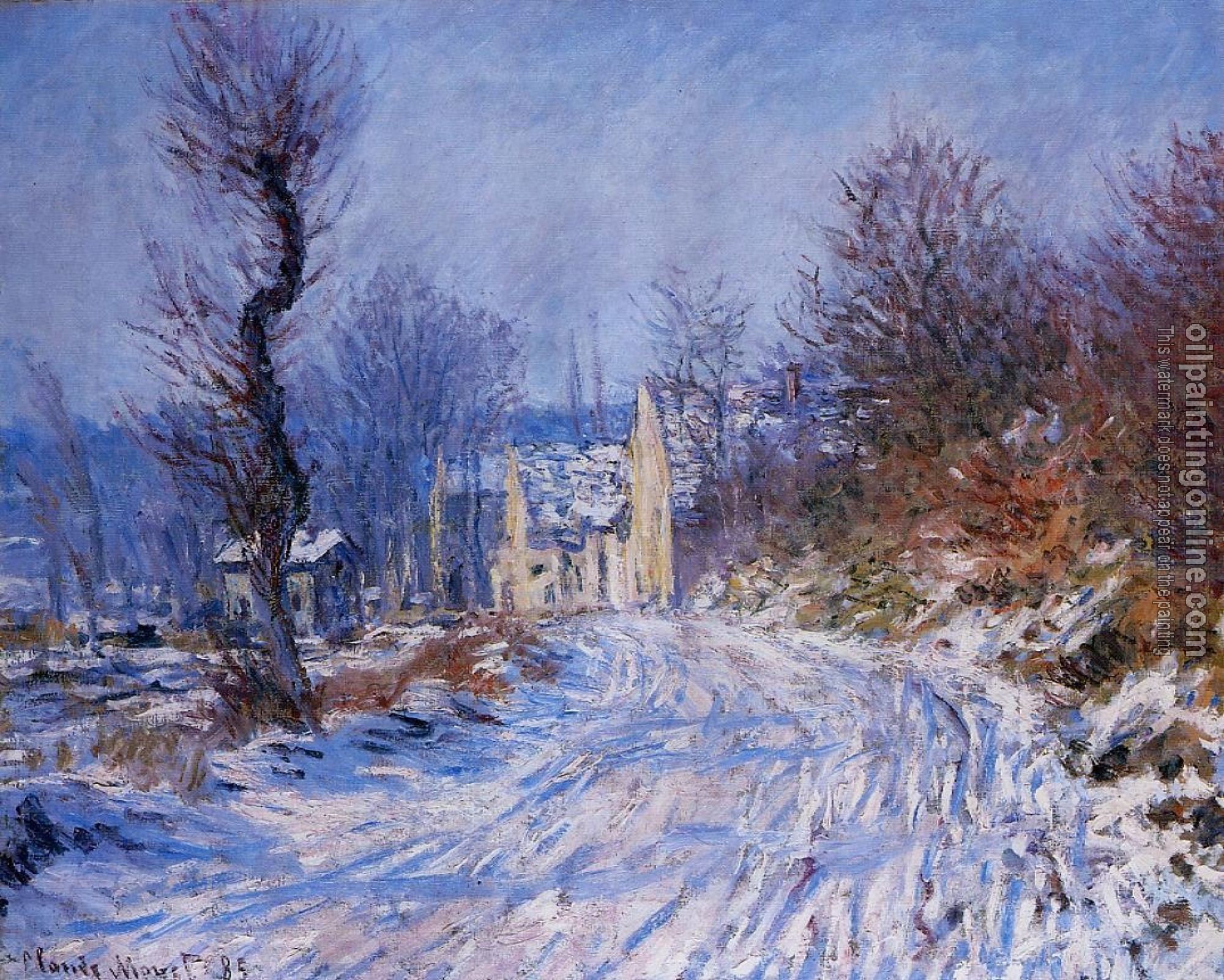 Monet, Claude Oscar - Road to Giverny in Winter